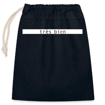 Très Bien French Phrase Design - Verschließbarer Geschenkbeutel aus Baumwolle (25x30cm) - Navy - Vorne