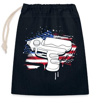 Water pistol - Closable cotton gift bag (25x30cm) - navy - Front