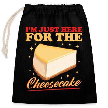 Käsekuchen Cheesecake Geschenk - Verschließbarer Geschenkbeutel aus Baumwolle (25x30cm) - Schwarz - Vorne