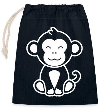 Pavian-Affe - Verschließbarer Geschenkbeutel aus Baumwolle (25x30cm) - Navy - Vorne