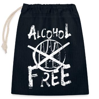 Sobriété Sans alcool - Sac cadeau en coton avec cordon (25 x 30 cm) - bleu marine - Devant