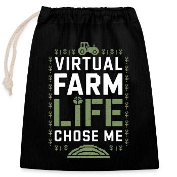 Farming Simulator Virtual Farming Game Fan Farm - Closable cotton gift bag (25x30cm) - black - Front
