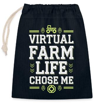 Farming Simulator Virtual Farming Game Fan Farm - Closable cotton gift bag (25x30cm) - navy - Front