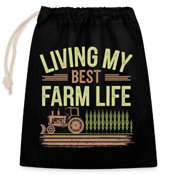 Farming Simulator Virtual Farming Game Fan Farm - Closable cotton gift bag (25x30cm) - black - Front