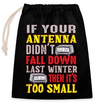 Antenne amateur trop petite Radio amateur - Sac cadeau en coton avec cordon (25 x 30 cm) - noir - Devant