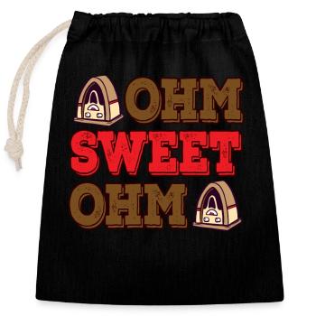 Amateur Radio Ohm Sweet Ohm Ham Radio - Sac cadeau en coton avec cordon (25 x 30 cm) - noir - Devant