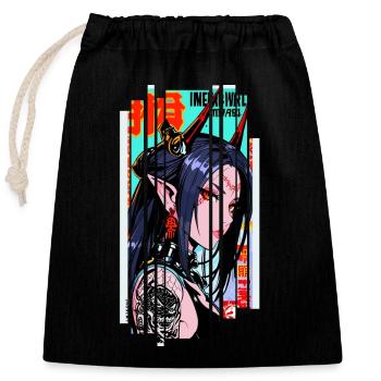 Cyborg Oni kanji - Sac cadeau en coton avec cordon (25 x 30 cm) - noir - Devant