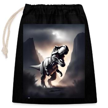 Dinosaure tyrannosaure rex impressionnant - Sac cadeau en coton avec cordon (25 x 30 cm) - noir - Devant