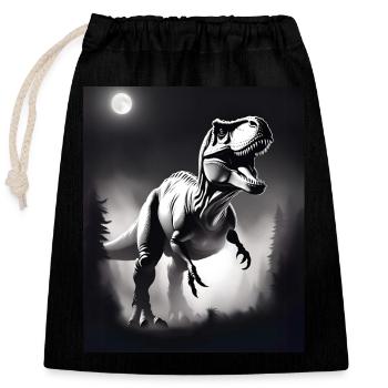 T-rex noir et blanc - Sac cadeau en coton avec cordon (25 x 30 cm) - noir - Devant