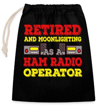 Radioamateur à la retraite - Sac cadeau en coton avec cordon (25 x 30 cm) - noir - Devant