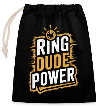 Bague Dude Cérémonie de mariage Bague Guy - Sac cadeau en coton avec cordon (25 x 30 cm) - noir - Devant