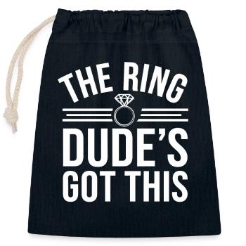 Bague Dude Cérémonie de mariage Bague Guy - Sac cadeau en coton avec cordon (25 x 30 cm) - bleu marine - Devant