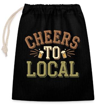 Craft beer enthusiast, local brewery fan - Closable cotton gift bag (25x30cm) - black - Front