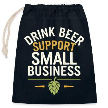 Craft beer enthusiast, local brewery fan - Closable cotton gift bag (25x30cm) - navy - Front