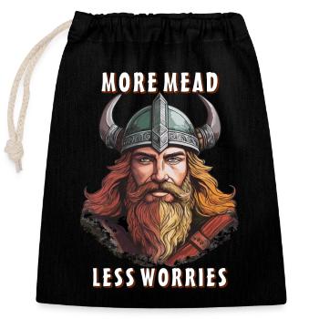 VIKINGS PLUS D’HYDROMEL, MOINS DE SOUCIS - Sac cadeau en coton avec cordon (25 x 30 cm) - noir - Devant