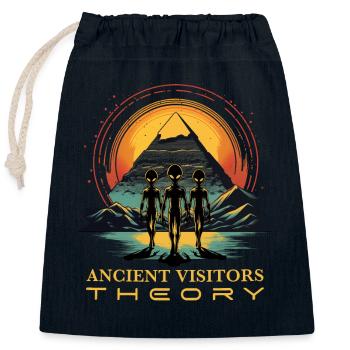 Ancient Visitors Theory Alien Astronauts Theorist - Closable cotton gift bag (25x30cm) - navy - Front