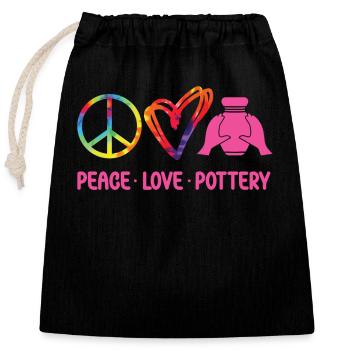 Pottery Ceramics Artist Tie Dye - Closable cotton gift bag (25x30cm) - black - Front