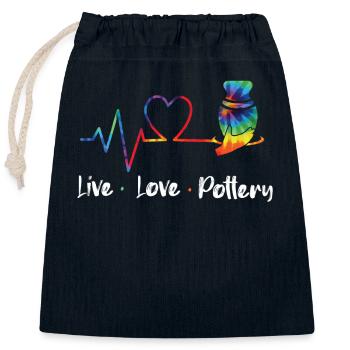 Pottery Ceramics Artist Tie Dye - Closable cotton gift bag (25x30cm) - navy - Front