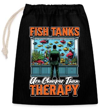 Les aquariums pour les amateurs d’aquarium font de l’aquascaping - Sac cadeau en coton avec cordon (25 x 30 cm) - noir - Devant