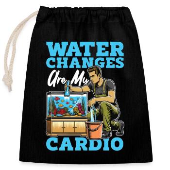 Passionné d’aquarium Les changements d’eau sont aquariophiles - Sac cadeau en coton avec cordon (25 x 30 cm) - noir - Devant