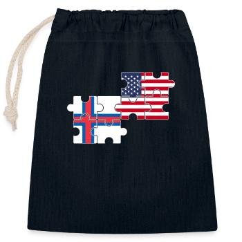 Faroe Islands USA Flag American Faroese - Closable cotton gift bag (25x30cm) - navy - Front