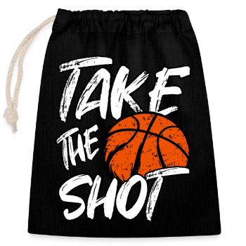 Baller Take Shot Hoops Basketball - Closable cotton gift bag (25x30cm) - black - Front