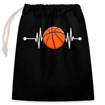 Game Sports Baller Heartbeat Basketball - Closable cotton gift bag (25x30cm) - black - Front