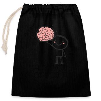 Hé! Vous avez laissé tomber cet humour cérébral - Sac cadeau en coton avec cordon (25 x 30 cm) - noir - Devant