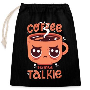 Coffee Lack of sleep Overtiredness Dark circles Tired - Closable cotton gift bag (25x30cm) - black - Front