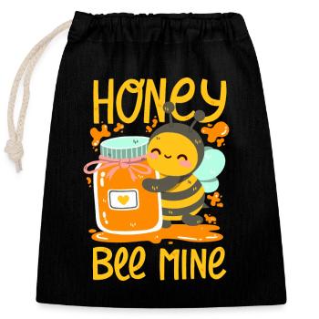 L’abeille aime son miel - Sac cadeau en coton avec cordon (25 x 30 cm) - noir - Devant