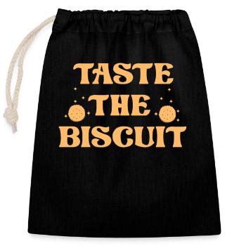 Taste The Biscuit Taste The Goodness - Closable cotton gift bag (25x30cm) - black - Front