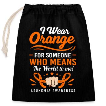 Leukemia Awareness - Closable cotton gift bag (25x30cm) - black - Front