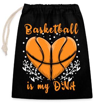 Baller Sports My DNA Player Basketball - Closable cotton gift bag (25x30cm) - black - Front