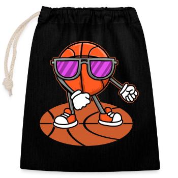 Basket Sports Baller Dabbing Basketball - Closable cotton gift bag (25x30cm) - black - Front