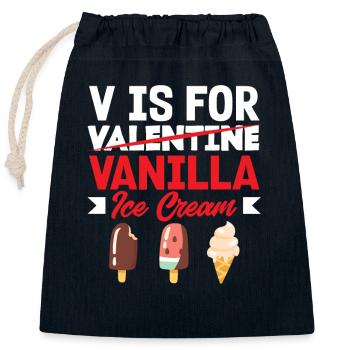 Vanille Eis Liebhaber Eiscreme - Verschließbarer Geschenkbeutel aus Baumwolle (25x30cm) - Navy - Vorne