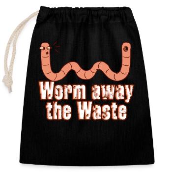 ver fermier vermicompost mignon hommes femmes - Sac cadeau en coton avec cordon (25 x 30 cm) - noir - Devant