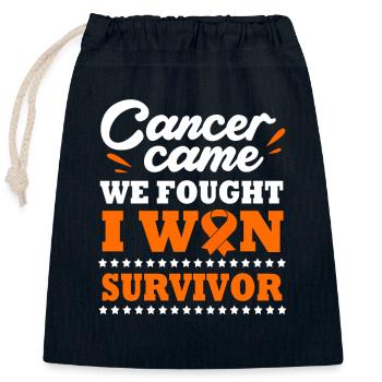 Leukemia Awareness - Closable cotton gift bag (25x30cm) - navy - Front