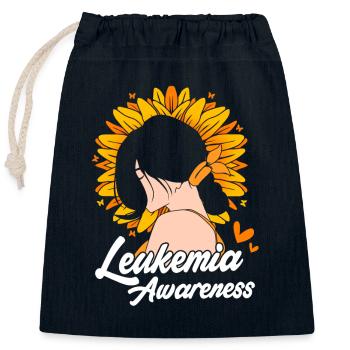Leukemia Awareness - Closable cotton gift bag (25x30cm) - navy - Front