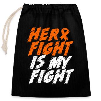 Leukemia Awareness - Closable cotton gift bag (25x30cm) - black - Front