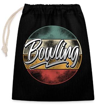 Bowling - Verschließbarer Geschenkbeutel aus Baumwolle (25x30cm) - Schwarz - Vorne