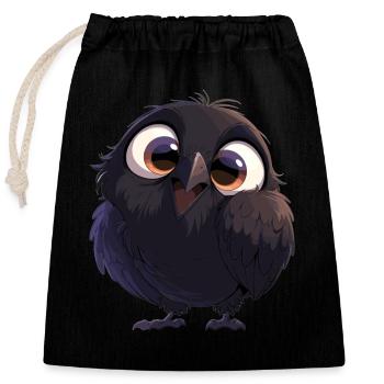 Crows Crow - Closable cotton gift bag (25x30cm) - black - Front