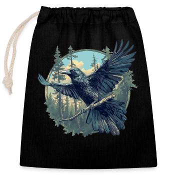 Crows Crow - Closable cotton gift bag (25x30cm) - black - Front