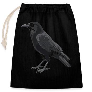 Crows Crow - Closable cotton gift bag (25x30cm) - black - Front