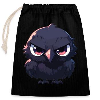 Crows Crow - Closable cotton gift bag (25x30cm) - black - Front