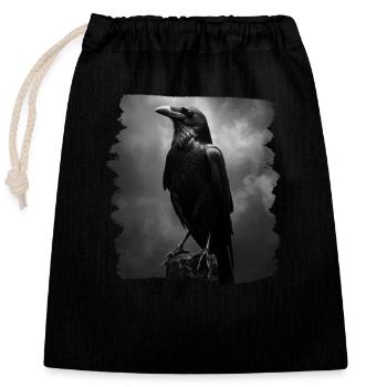 Crows Crow - Closable cotton gift bag (25x30cm) - black - Front