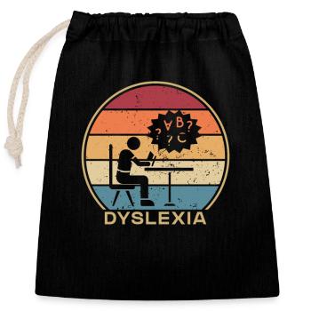 Retro-Apraxie Legasthenie Artikulationsstörung - Verschließbarer Geschenkbeutel aus Baumwolle (25x30cm) - Schwarz - Vorne