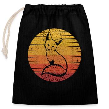 Retro Rotfuchs Canidae Caninae Fuchs Liebhaber Fuchs - Verschließbarer Geschenkbeutel aus Baumwolle (25x30cm) - Schwarz - Vorne