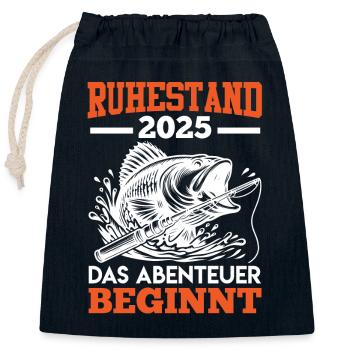 RUHESTAND 2025 DAS ABENTEUER BEGINNT Lustiges - Verschließbarer Geschenkbeutel aus Baumwolle (25x30cm) - Navy - Vorne