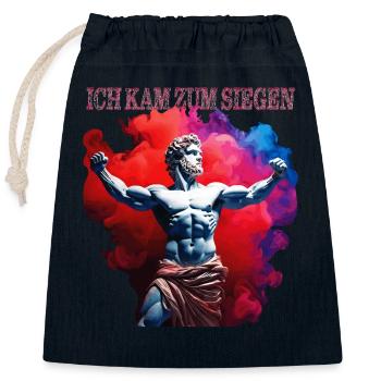 I CAME TO VICTORY - Closable cotton gift bag (25x30cm) - navy - Front