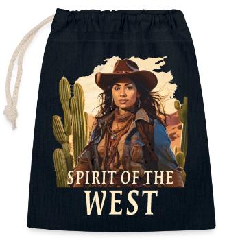 SPIRIT OF THE WEST - Verschließbarer Geschenkbeutel aus Baumwolle (25x30cm) - Navy - Vorne